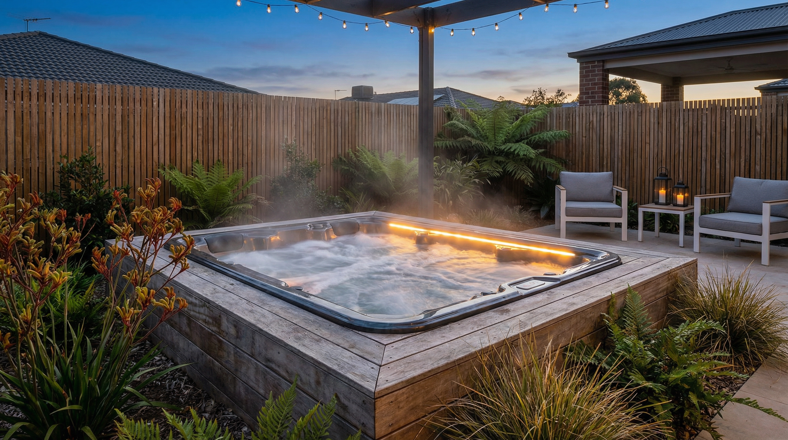 Luxury spa in Australian backyard